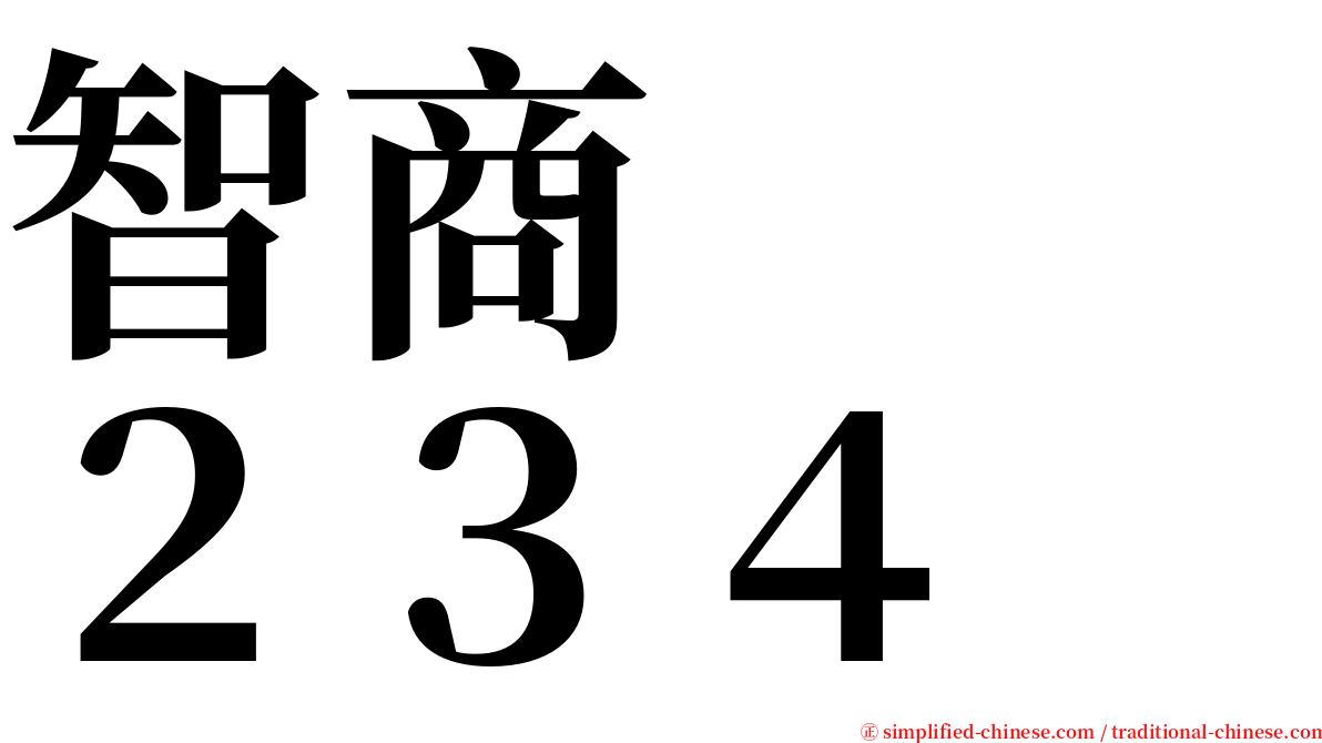 智商　　２３４ serif font